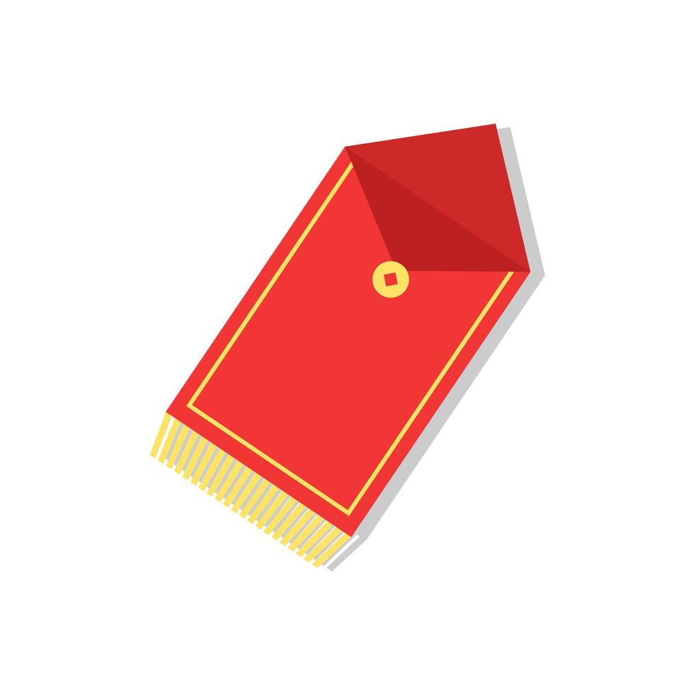 ilustração chinesa vermelha ang pao. enpelove de bolso vermelho chinês vetor