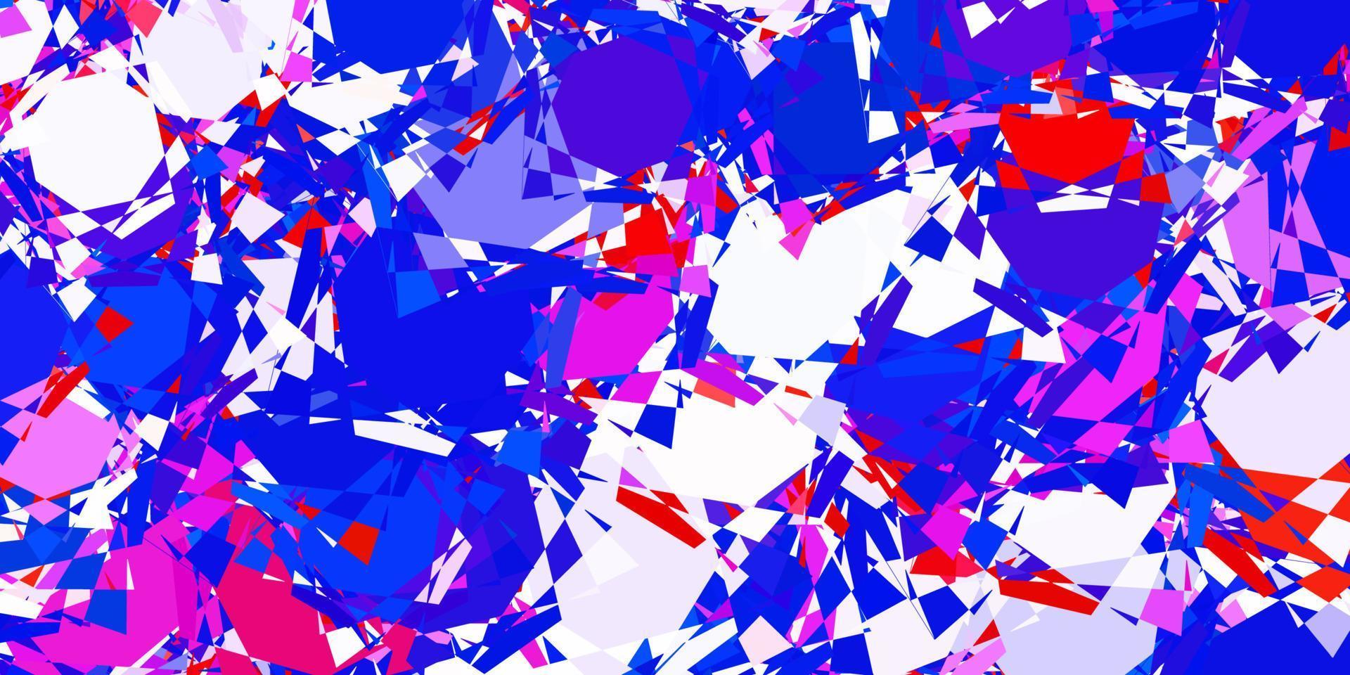 padrão de vetor azul e vermelho claro com formas poligonais.
