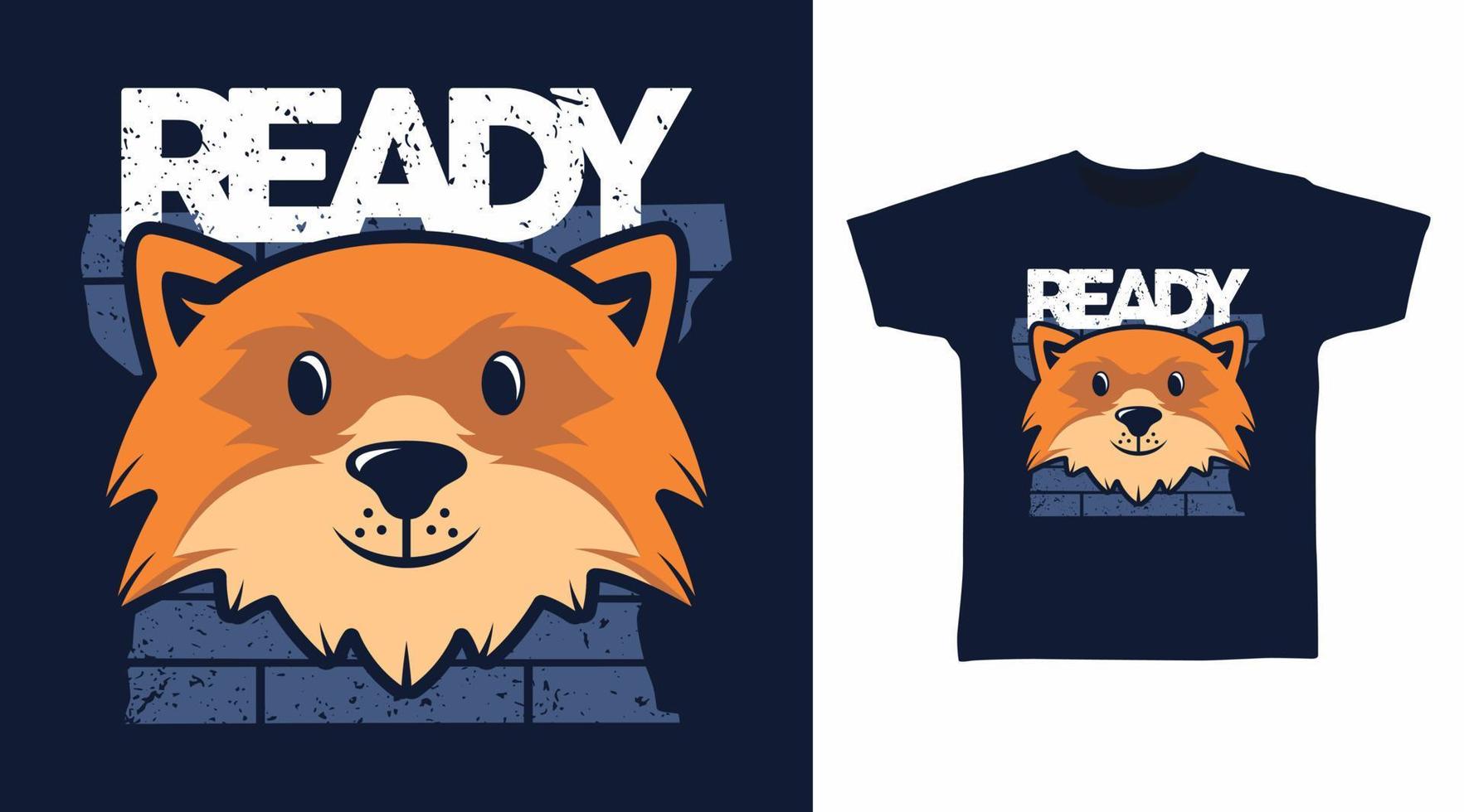 fox bonito design pronto ilustração vetorial design de t-shirt e outros usos. vetor