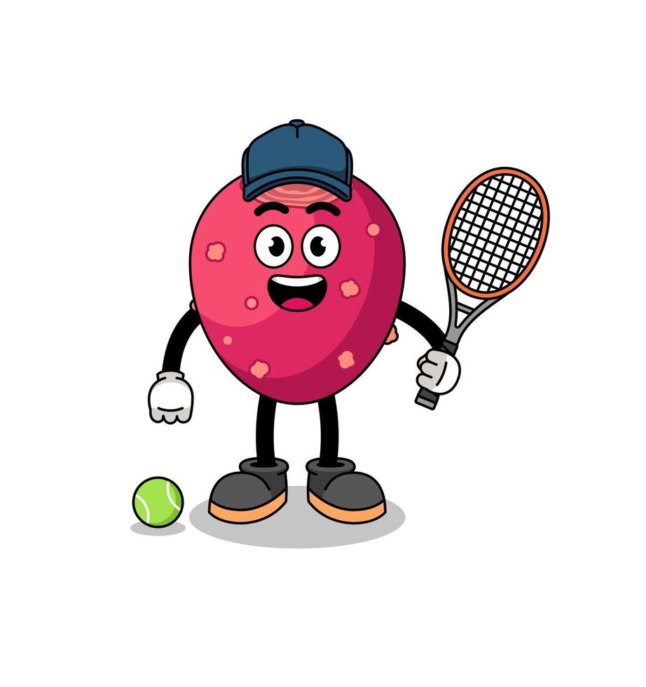 ilustração de pera espinhosa como jogador de tênis vetor