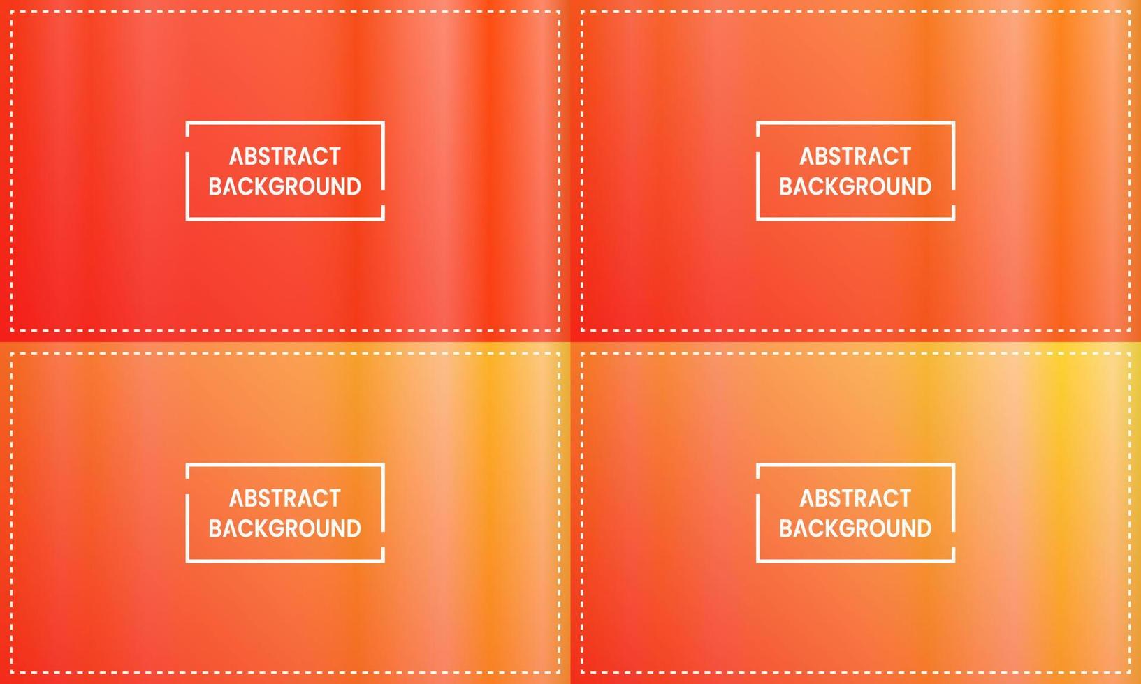 quatro conjuntos de gradiente laranja, amarelo e vermelho. fundo abstrato com brilho vertical e moldura. simples, moderno e colorido. use para página inicial, pano de fundo, papel de parede, capa, pôster, banner ou espaço para cópia vetor