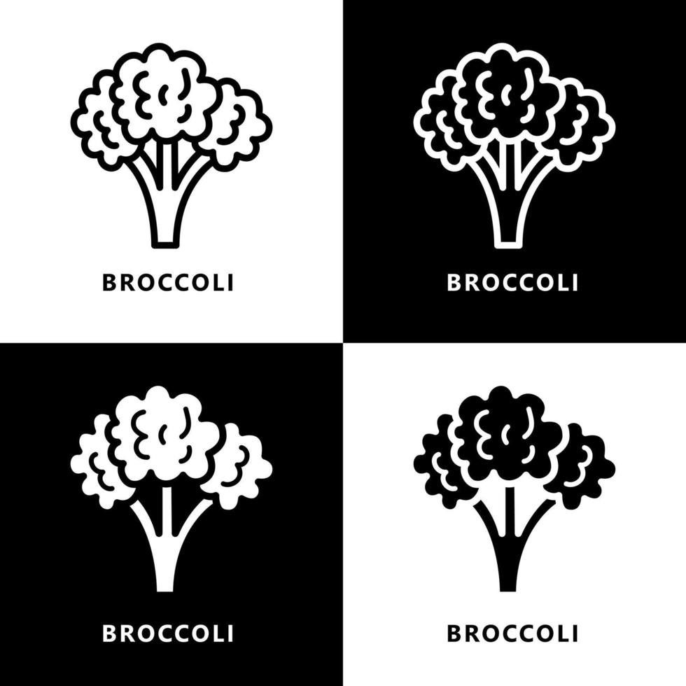 logotipo de ícone de comida vegetariana orgânica saudável de brócolis. vetor de ilustração de símbolo de frutas e vegetais