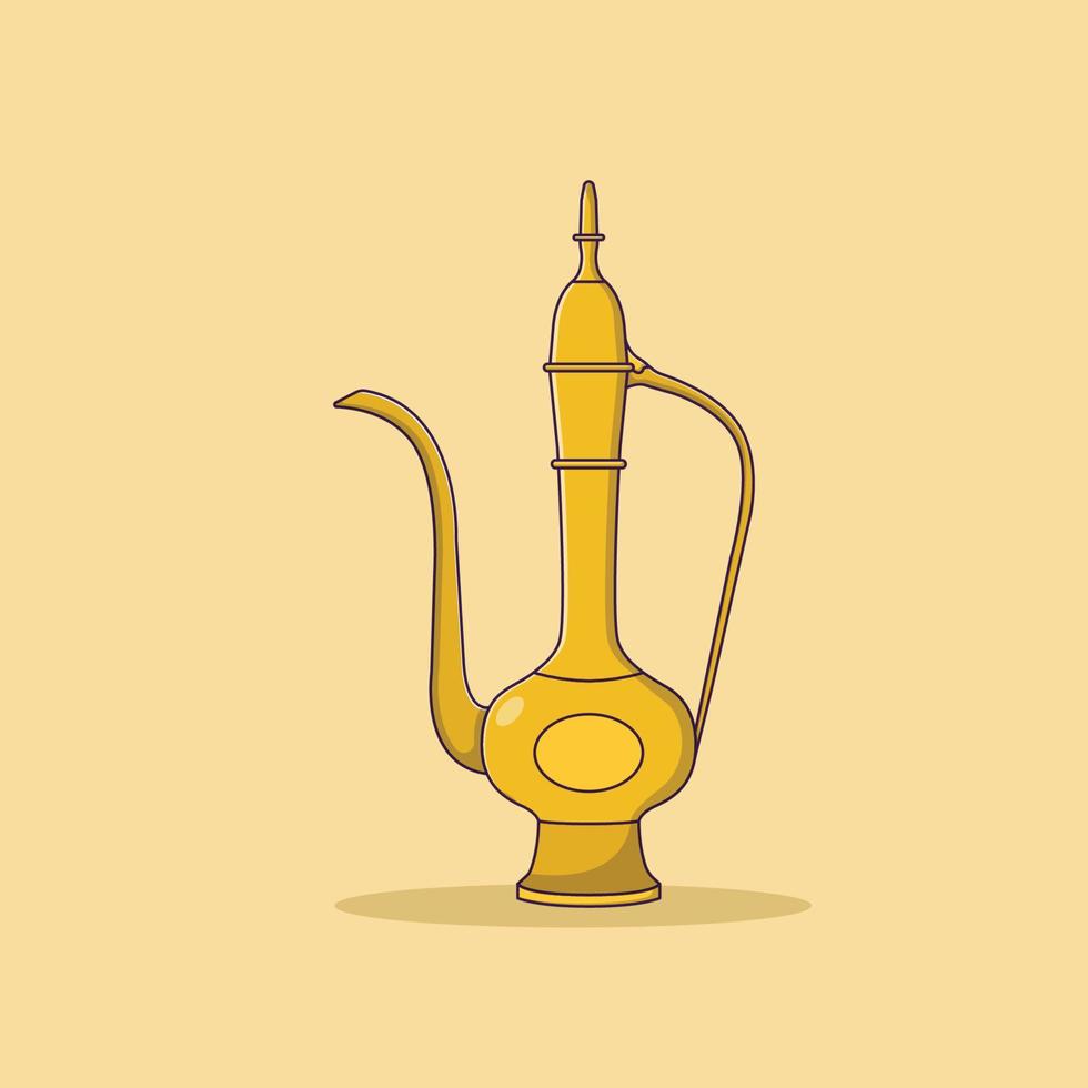 ilustração em vetor bule árabe ícone. vetor de chaleira árabe. estilo de desenho animado plano adequado para página inicial da web, banner, panfleto, adesivo, papel de parede, plano de fundo