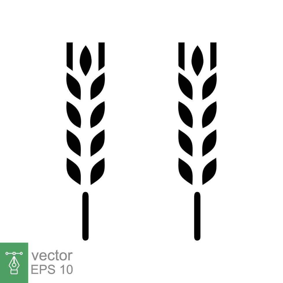 ícone de orelhas de trigo de fazenda. estilo plano simples. grão, aveia, sem glúten, conceito de comida. negócio ecológico orgânico, agricultura, padaria. ilustração vetorial isolada no fundo branco. eps 10. vetor