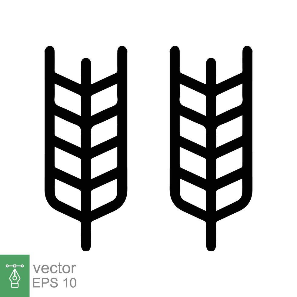 ícone de orelhas de trigo de fazenda. estilo plano simples. grão, aveia, sem glúten, conceito de comida. negócio ecológico orgânico, agricultura, padaria. ilustração vetorial isolada no fundo branco. eps 10. vetor