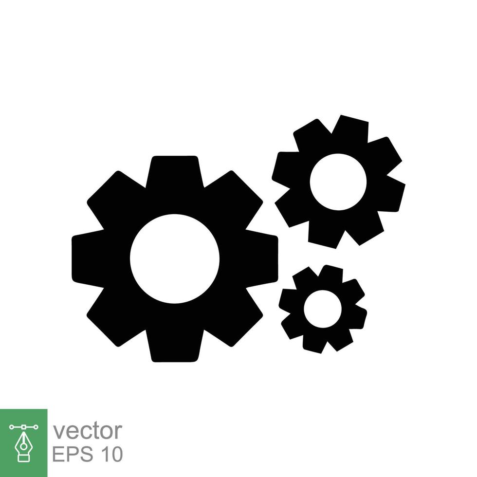 ícone de engrenagem. roda dentada, roda dentada, mecanismo, engenharia, mecânica, indústria, conceito de tecnologia. estilo plano simples. projeto de ilustração vetorial isolado no fundo branco. eps 10. vetor