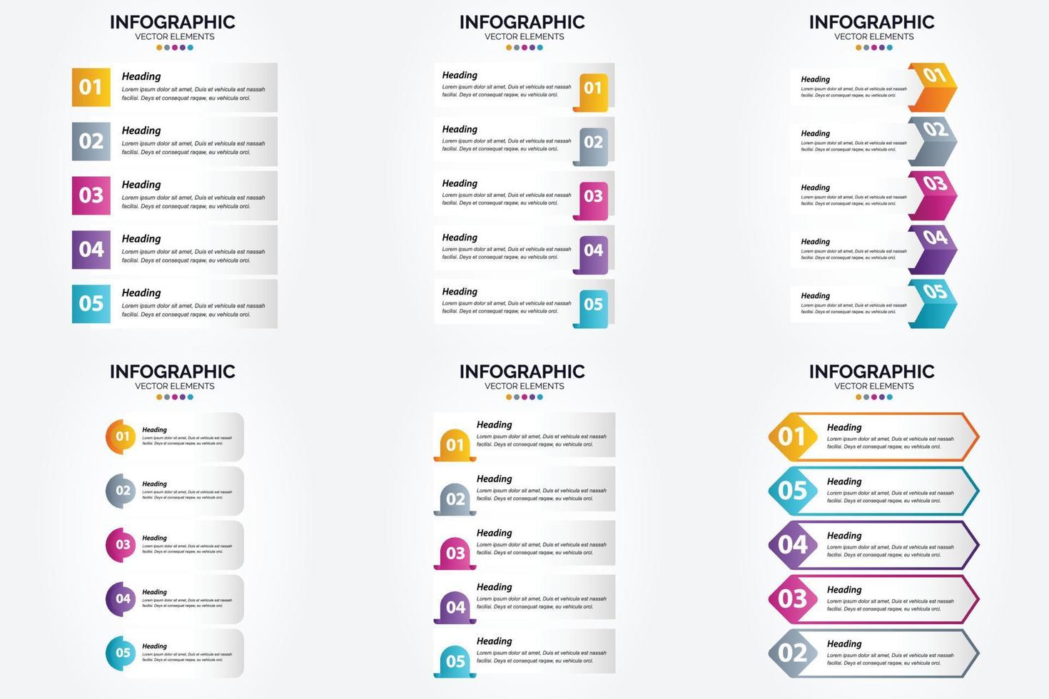 conjunto de design plano de infográficos de ilustração vetorial para folheto publicitário e revista vetor