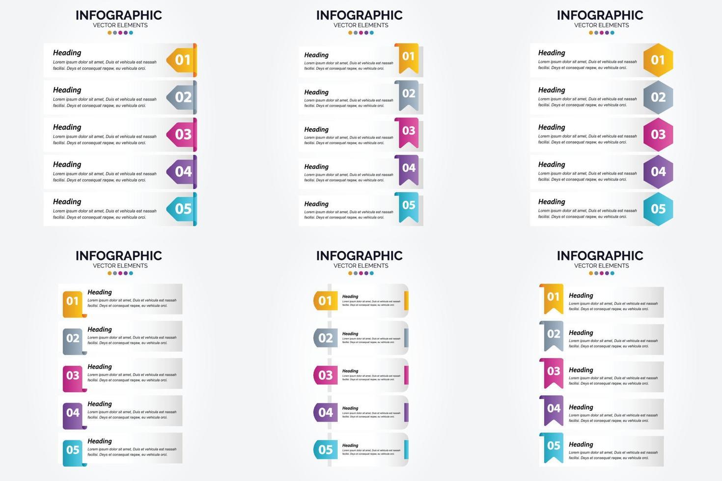 conjunto de design plano de infográficos de ilustração vetorial para folheto publicitário e revista vetor