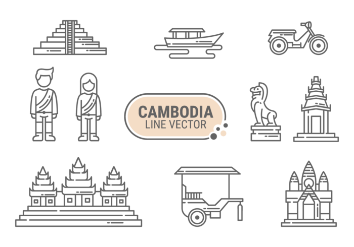 Ícone do ícone de Cambodia vetor