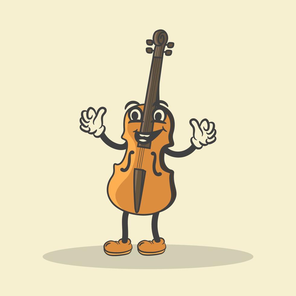 ilustração em vetor de personagem de instrumento de violino