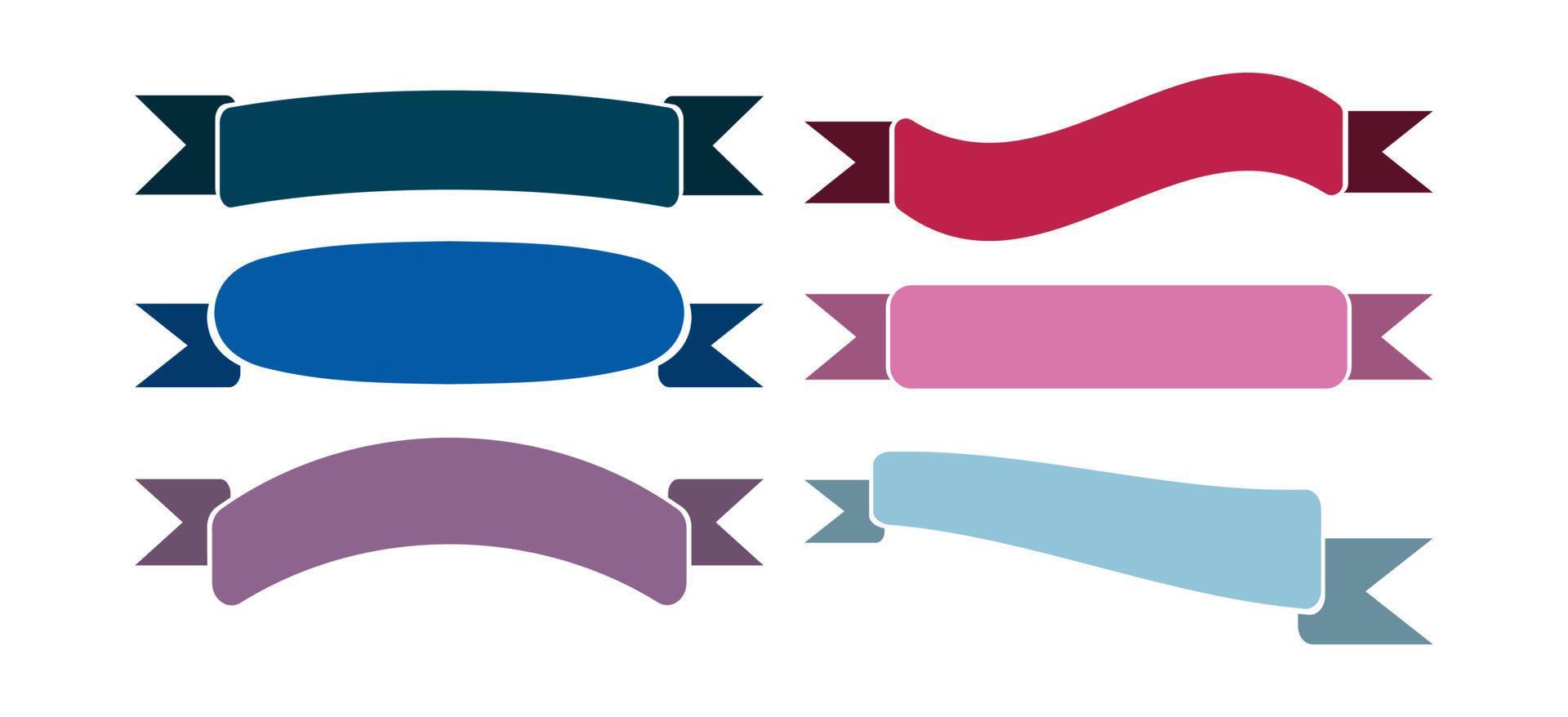 conjunto de fitas de rótulo de banner em várias cores pastel, vetor