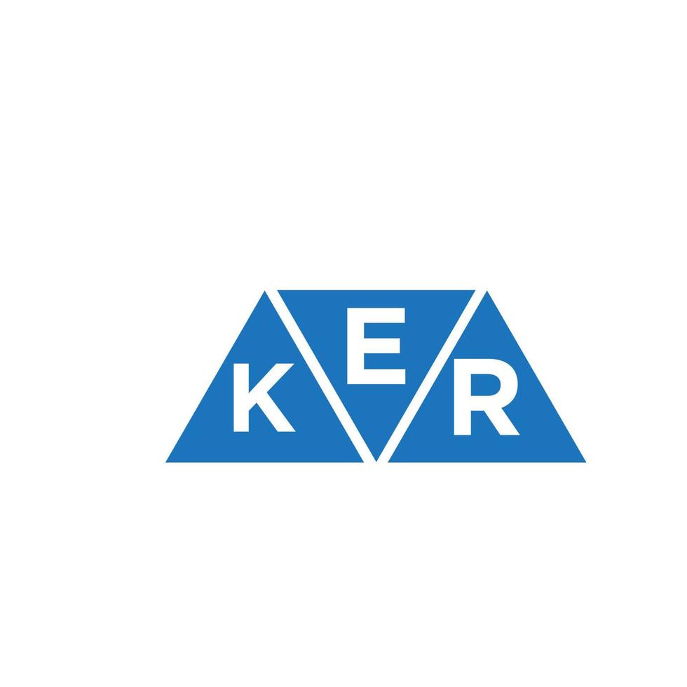 design de logotipo de forma de triângulo ekr em fundo branco. conceito de logotipo de carta de iniciais criativas ekr. vetor