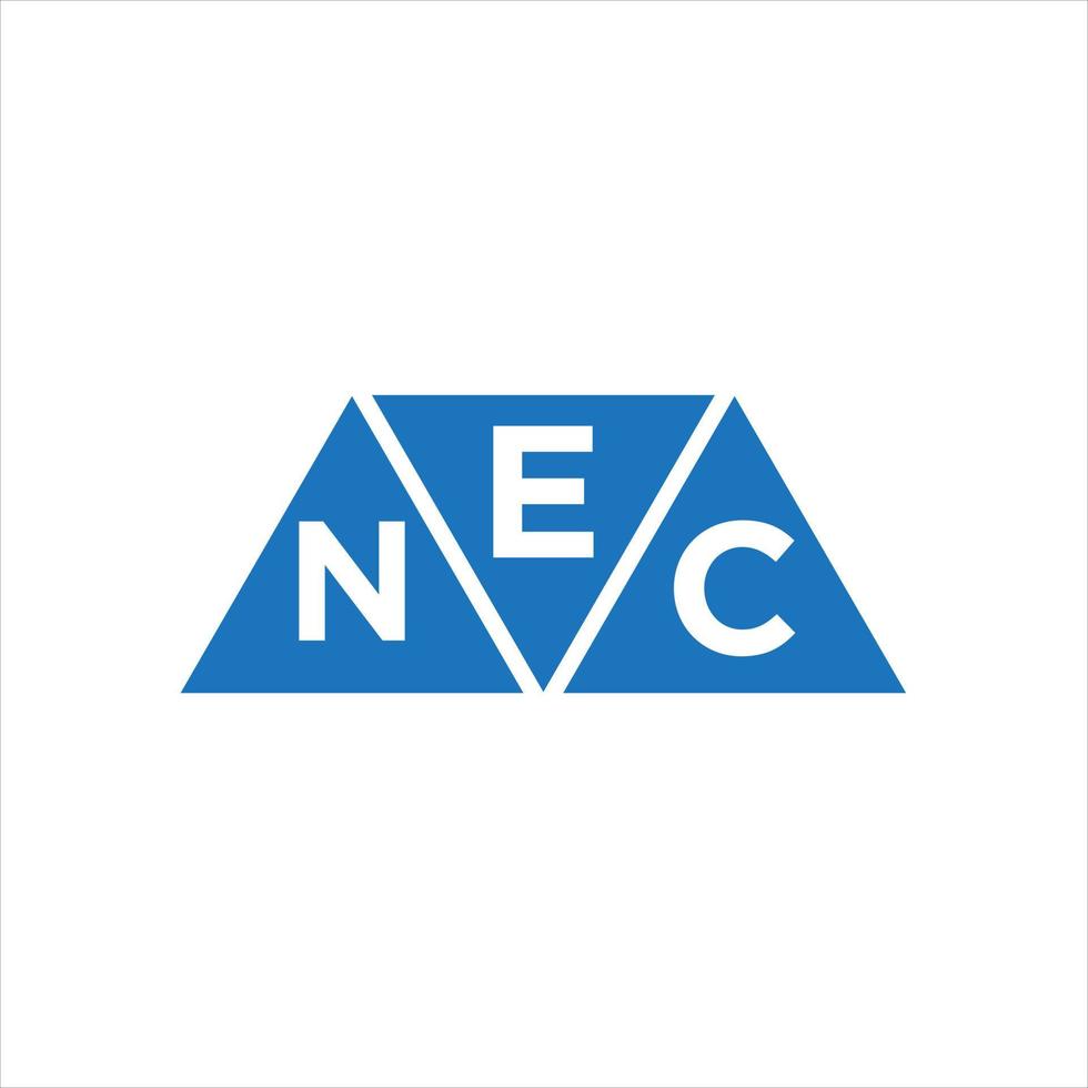 design de logotipo de forma de triângulo enc em fundo branco. enc conceito de logotipo de carta de iniciais criativas. vetor