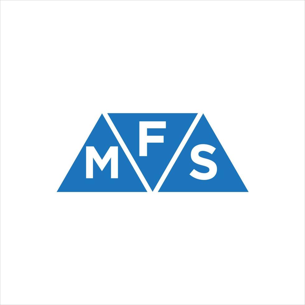 design de logotipo de forma de triângulo fms em fundo branco. fms conceito de logotipo de carta de iniciais criativas. vetor