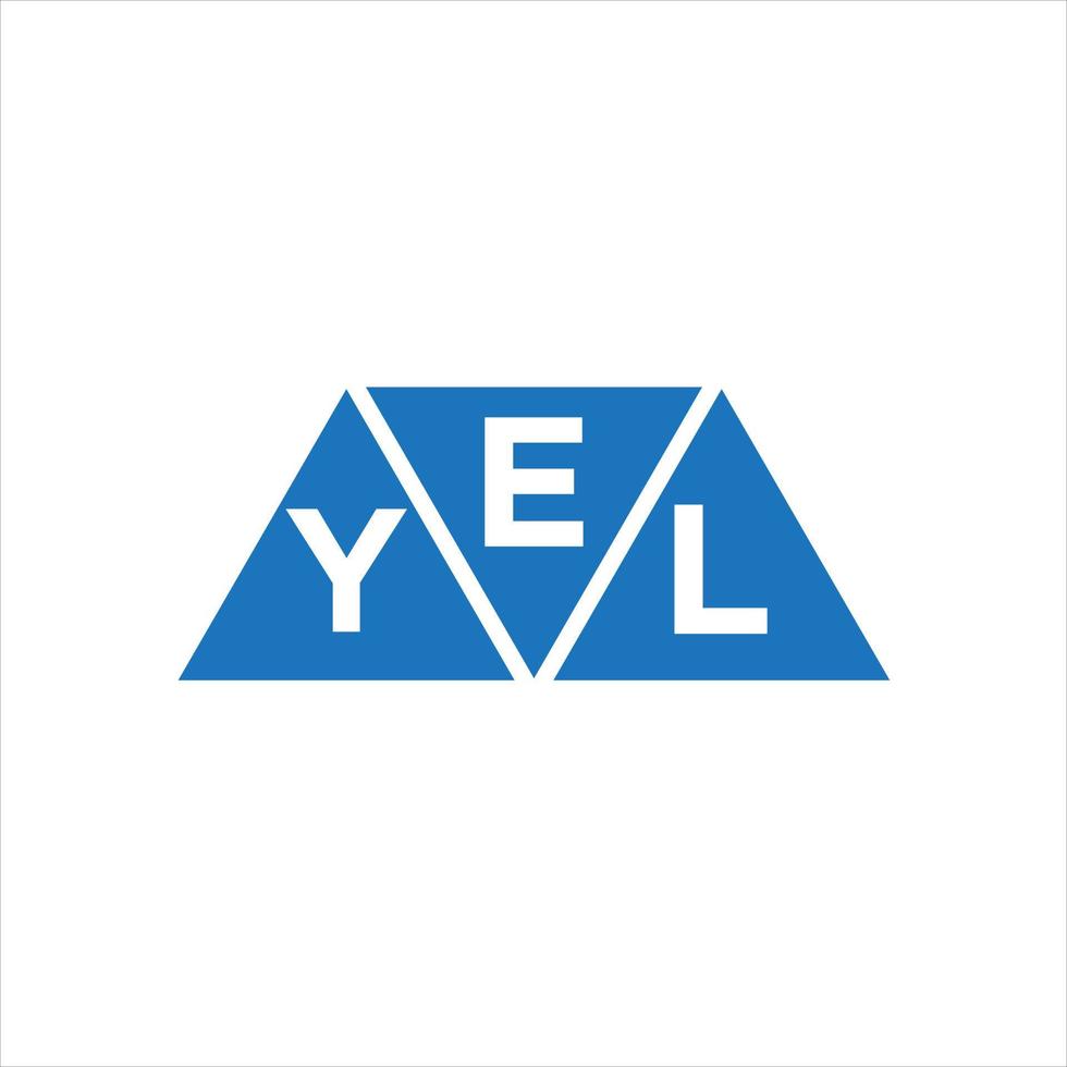 design de logotipo de forma de triângulo eyl em fundo branco. conceito de logotipo de carta de iniciais criativas eyl. vetor