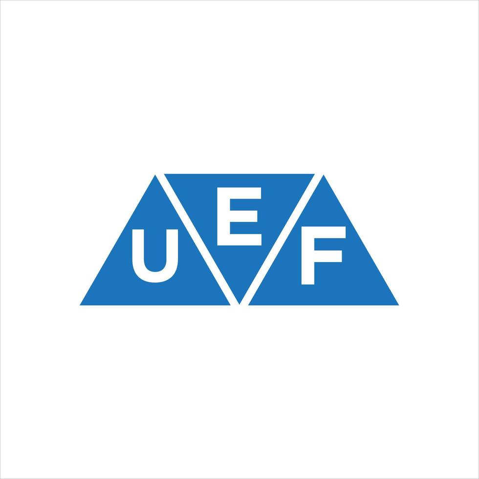 design de logotipo de forma de triângulo euf em fundo branco. conceito criativo do logotipo da carta inicial euf. vetor