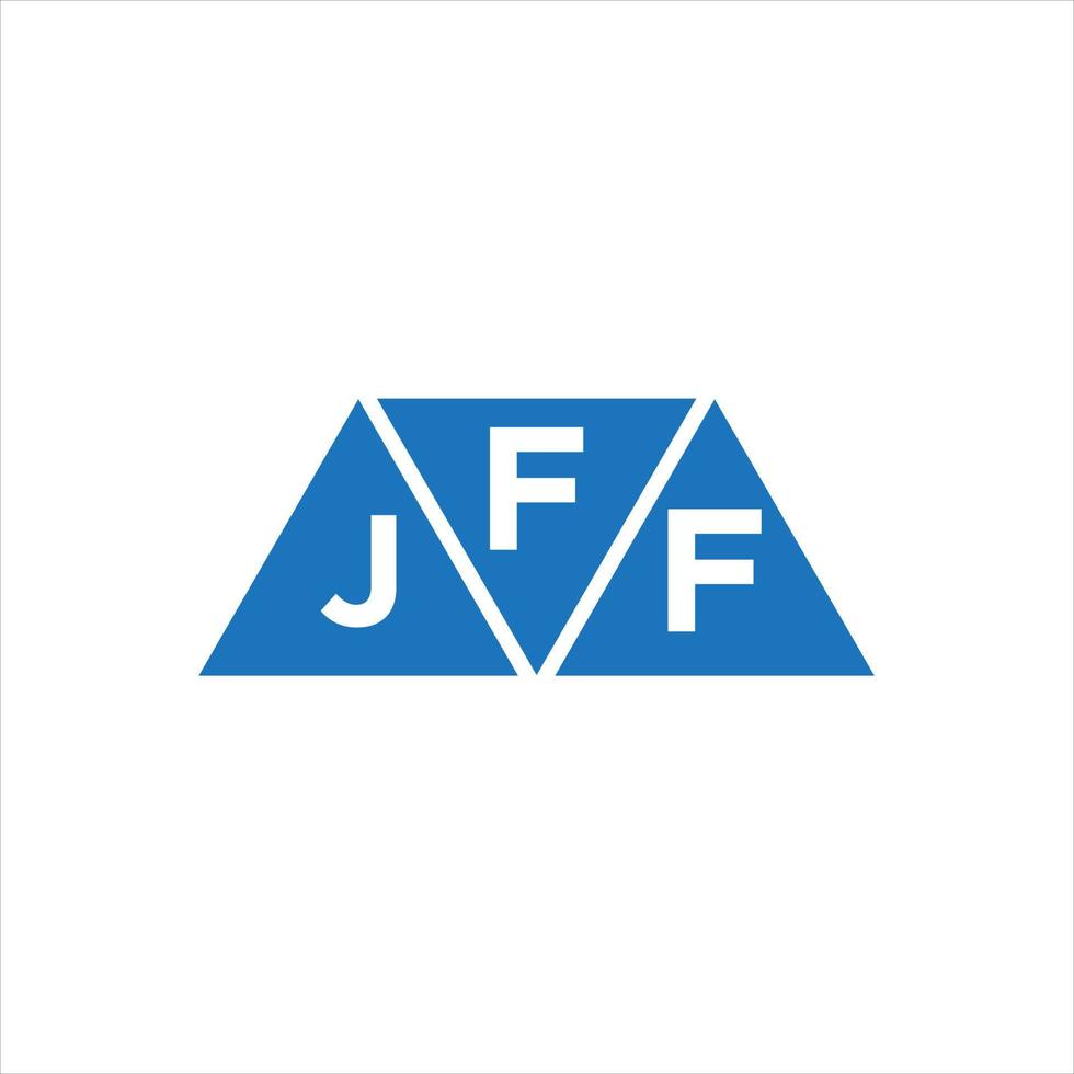 design de logotipo de forma de triângulo fjf em fundo branco. conceito criativo do logotipo da carta inicial fjf. vetor