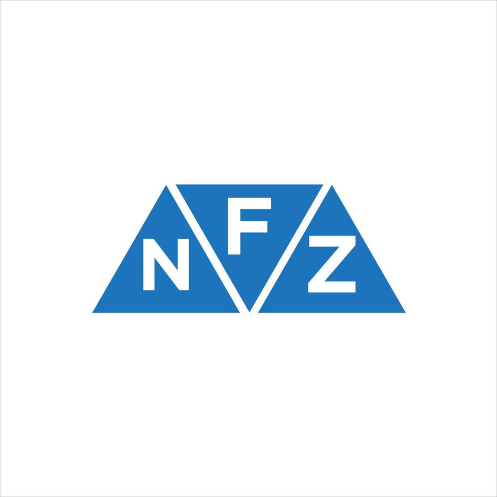 design de logotipo de forma de triângulo fnz em fundo branco. fnz inicial criativa letra logotipo concept.fnz design de logotipo de forma de triângulo no fundo branco. fnz conceito criativo do logotipo da carta inicial. vetor