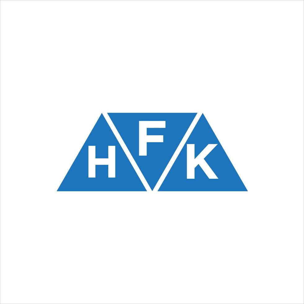 design de logotipo de forma de triângulo fhk em fundo branco. fhk conceito criativo do logotipo da carta inicial. vetor