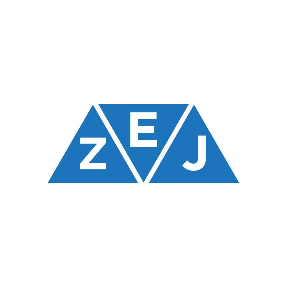 design de logotipo de forma de triângulo ezj em fundo branco. conceito criativo do logotipo da carta inicial ezj. vetor