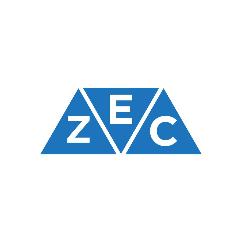 design de logotipo em forma de triângulo ezc em fundo branco. conceito de logotipo de carta de iniciais criativas ezc. vetor