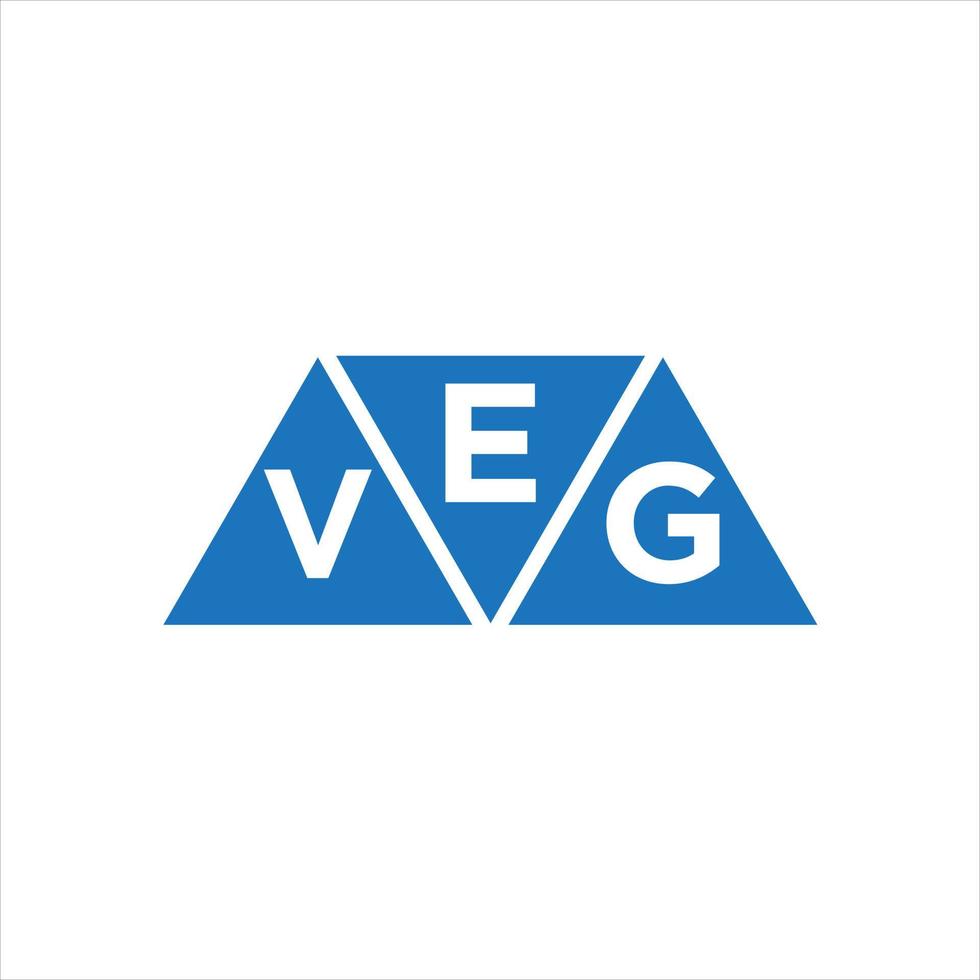 design de logotipo de forma de triângulo evg em fundo branco. conceito de logotipo de carta de iniciais criativas evg. vetor