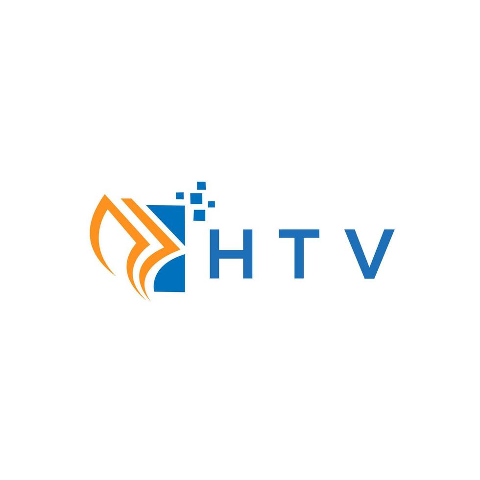 design de logotipo de contabilidade de reparo de crédito htv em fundo branco. vetor