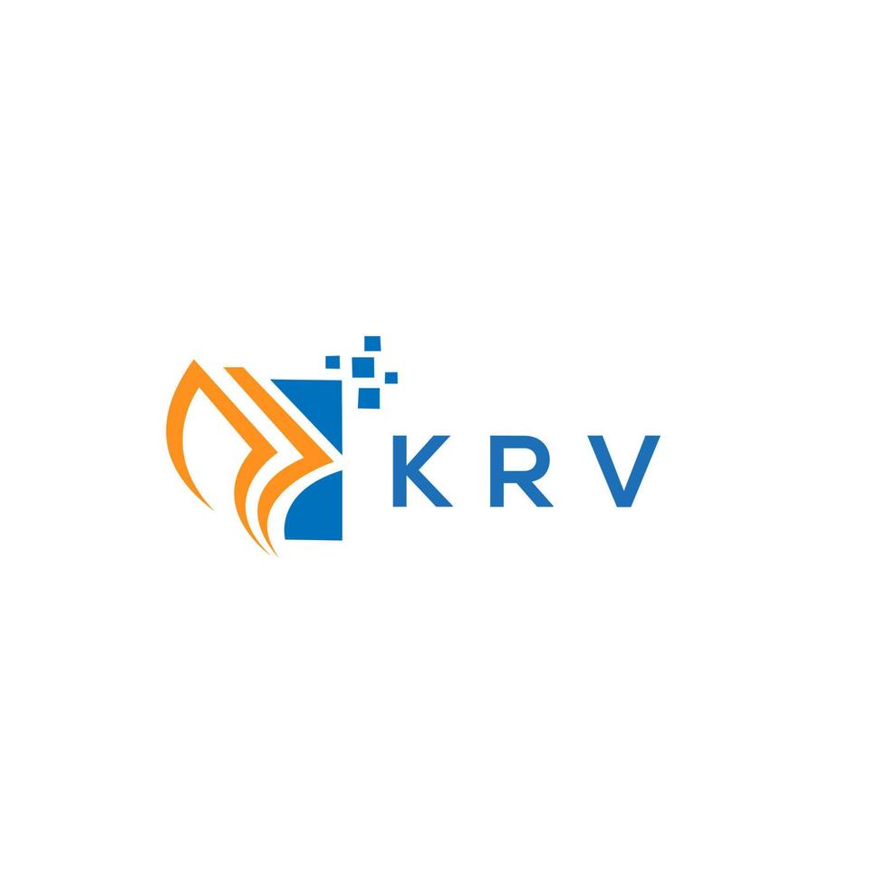 design de logotipo de contabilidade de reparação de crédito krv em fundo branco. conceito criativo do logotipo da letra do gráfico do crescimento das iniciais krv. design de logotipo de finanças de negócios krv. vetor