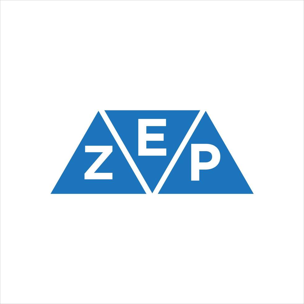 design de logotipo de forma de triângulo ezp em fundo branco. conceito de logotipo de carta de iniciais criativas ezp. vetor