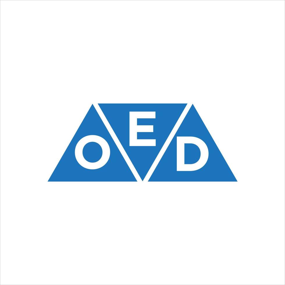 design de logotipo de forma de triângulo eod em fundo branco. conceito de logotipo de carta de iniciais criativas eod. vetor