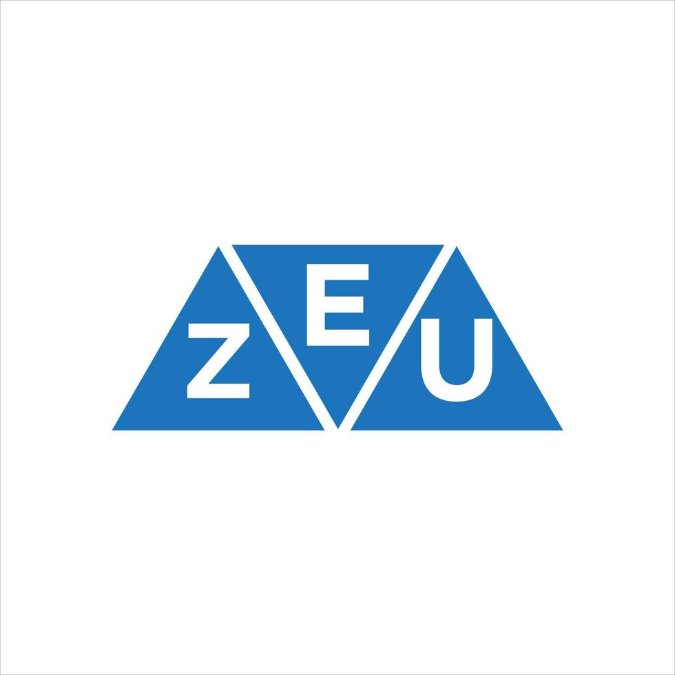 design de logotipo de forma de triângulo ezu em fundo branco. conceito criativo do logotipo da carta inicial ezu. vetor