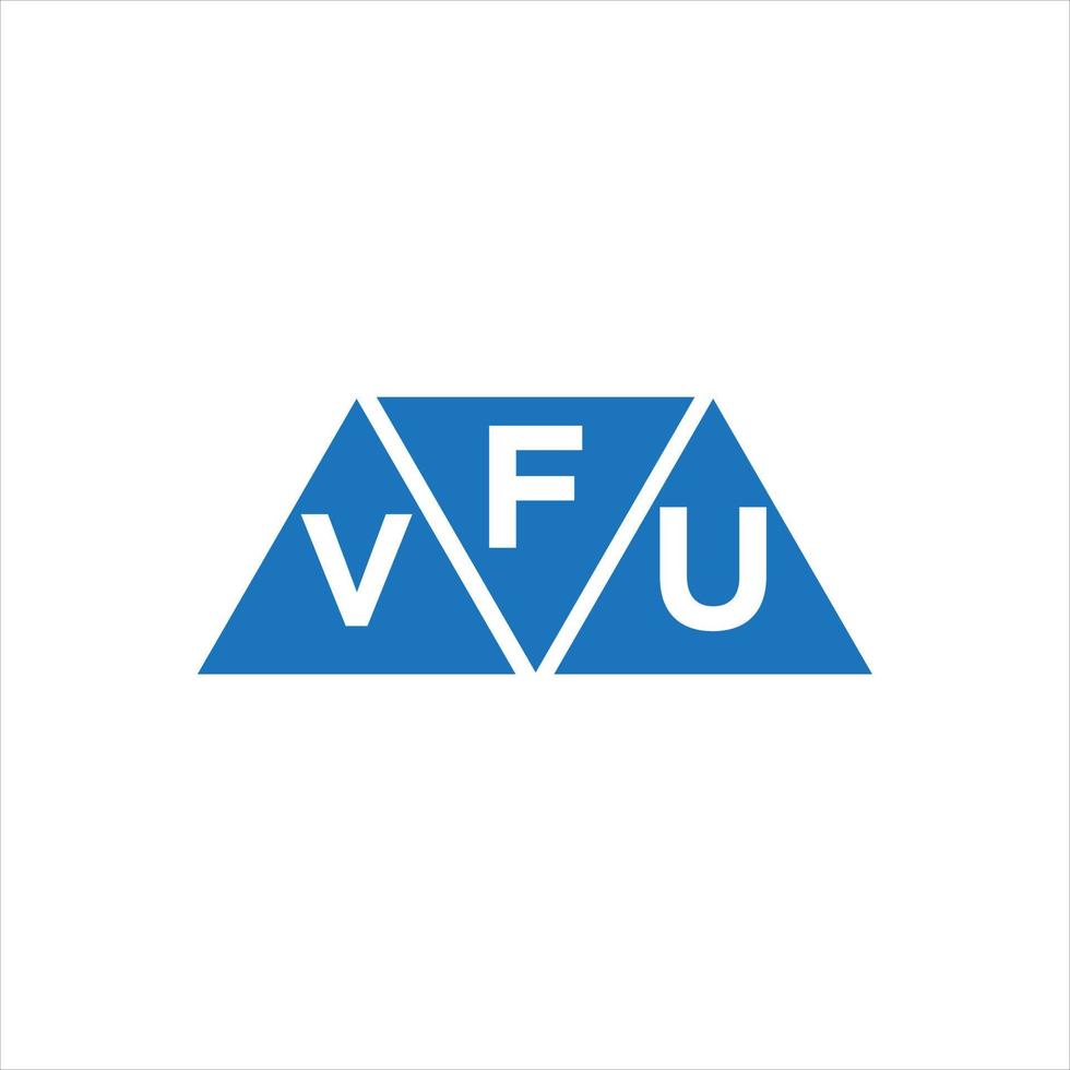 design de logotipo de forma de triângulo fvu em fundo branco. conceito criativo do logotipo da letra das iniciais fvu. vetor
