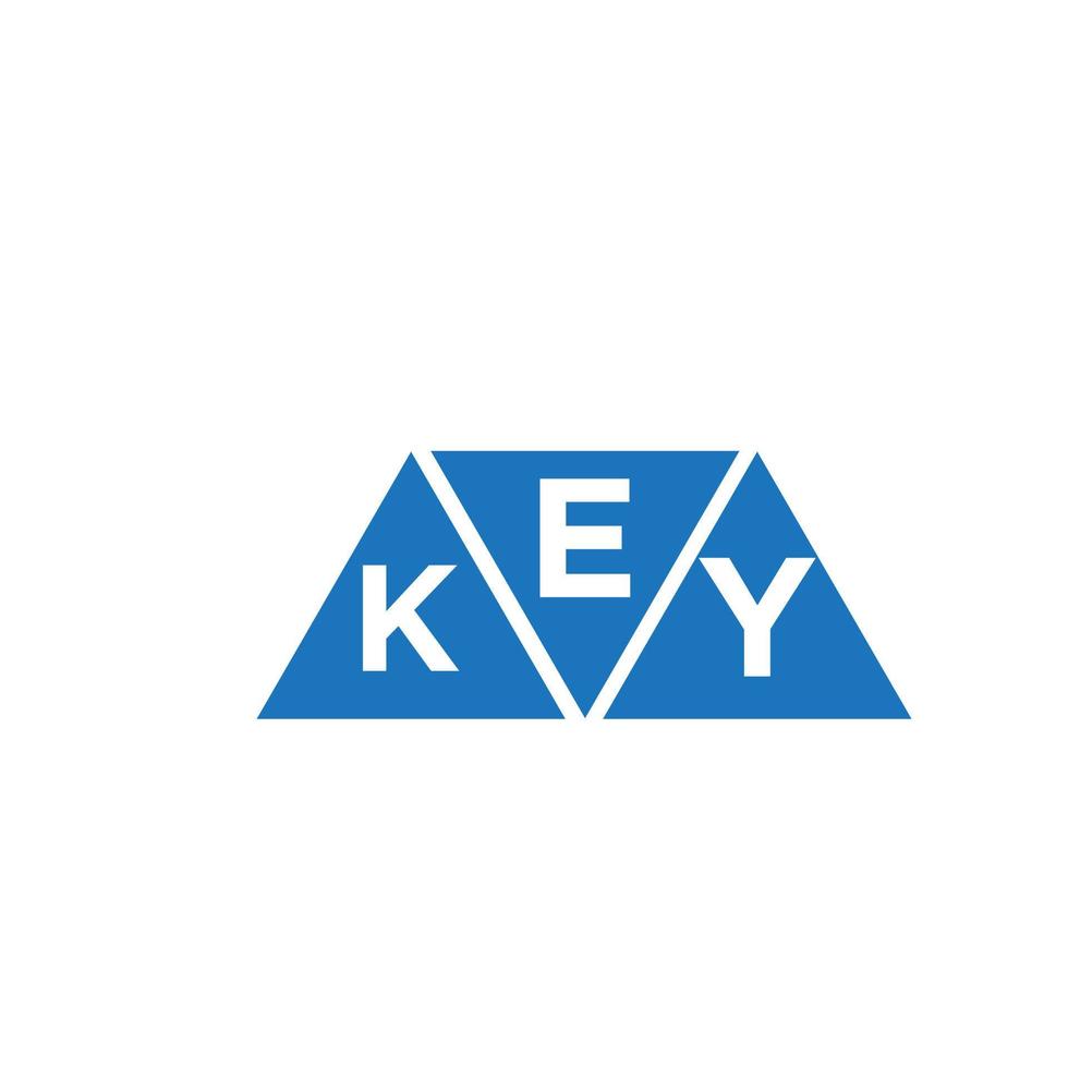 design de logotipo em forma de triângulo eky em fundo branco. conceito de logotipo de carta de iniciais criativas eky. vetor
