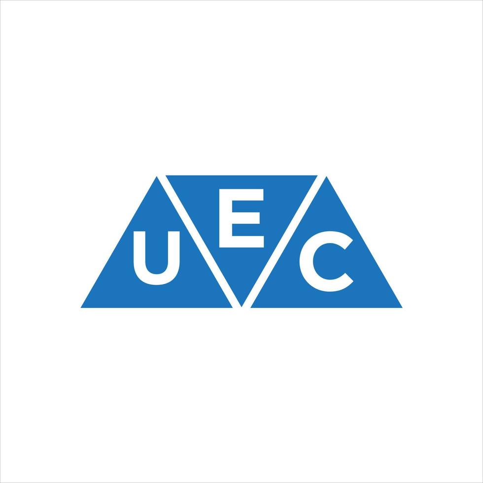 projeto do logotipo da forma do triângulo euc no fundo branco. conceito de logotipo de carta de iniciais criativas euc. vetor