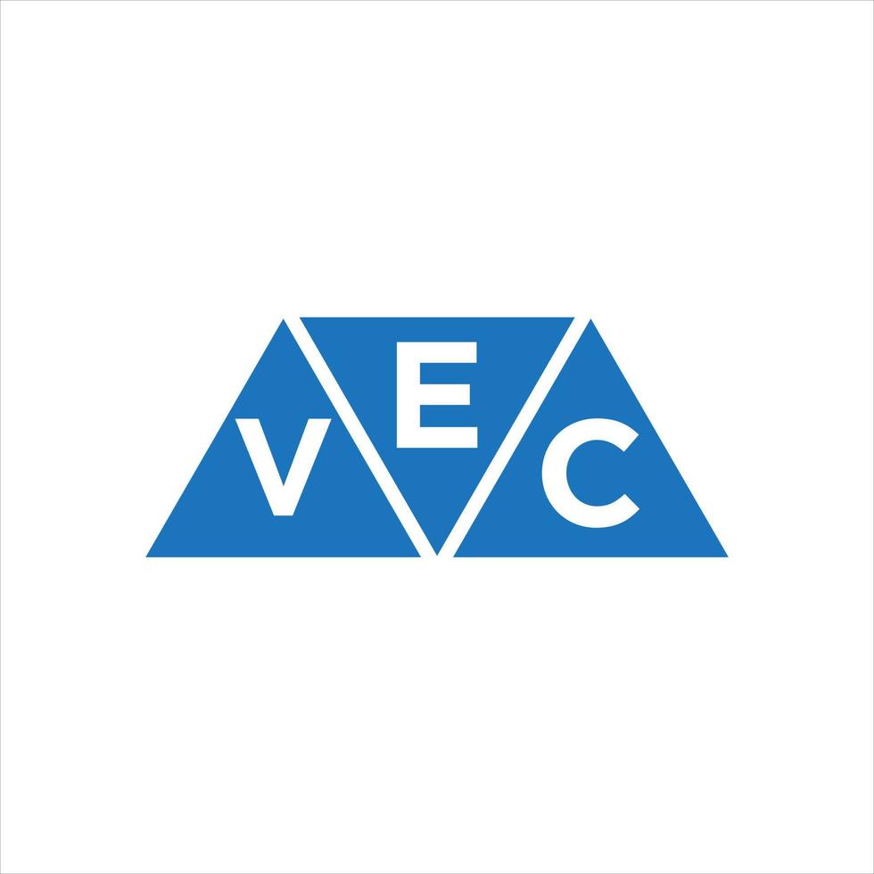 design de logotipo de forma de triângulo evc em fundo branco. conceito de logotipo de carta de iniciais criativas evc. vetor