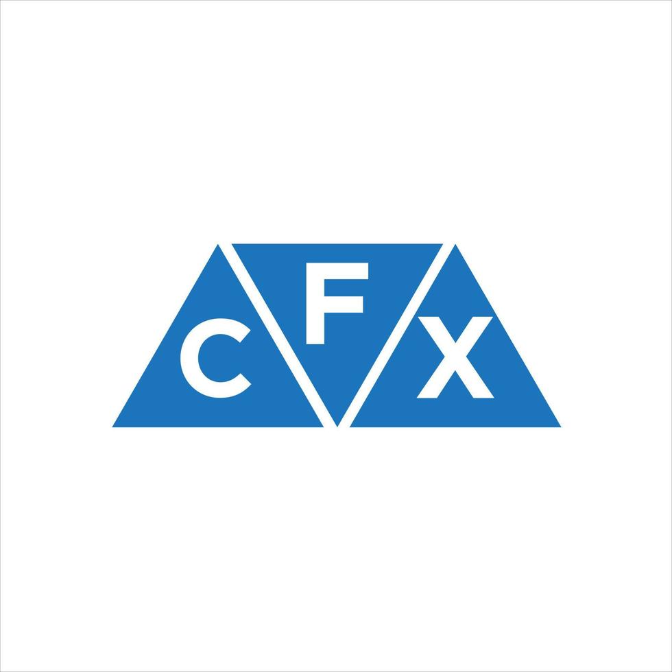 design de logotipo de forma de triângulo fcx em fundo branco. conceito criativo do logotipo da carta inicial fcx. vetor