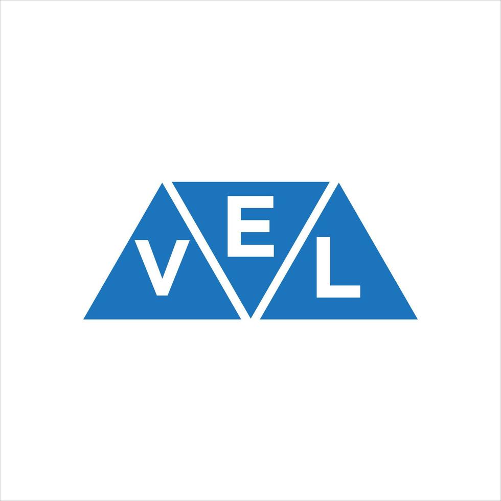 design de logotipo de forma de triângulo evl em fundo branco. conceito de logotipo de carta de iniciais criativas evl. vetor