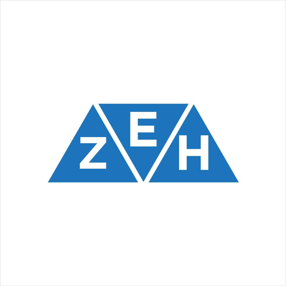 design de logotipo de forma de triângulo ezh em fundo branco. conceito criativo do logotipo da carta inicial ezh. vetor