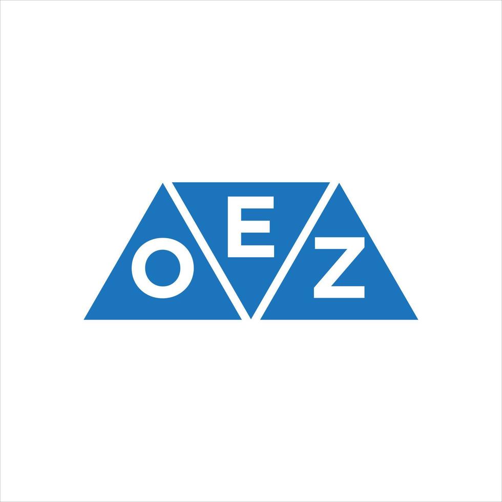 design de logotipo em forma de triângulo eoz em fundo branco. conceito de logotipo de carta de iniciais criativas eoz. vetor
