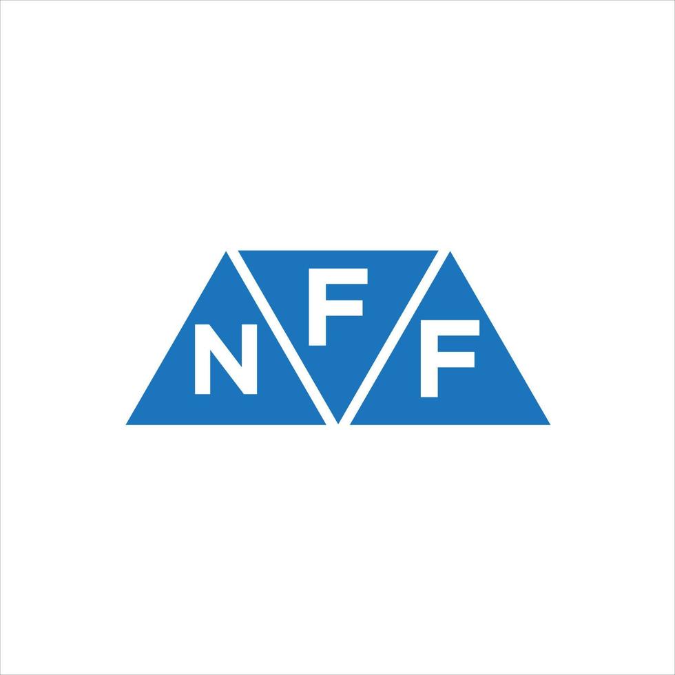 design de logotipo de forma de triângulo fnf em fundo branco. fnf conceito de logotipo de carta de iniciais criativas. vetor