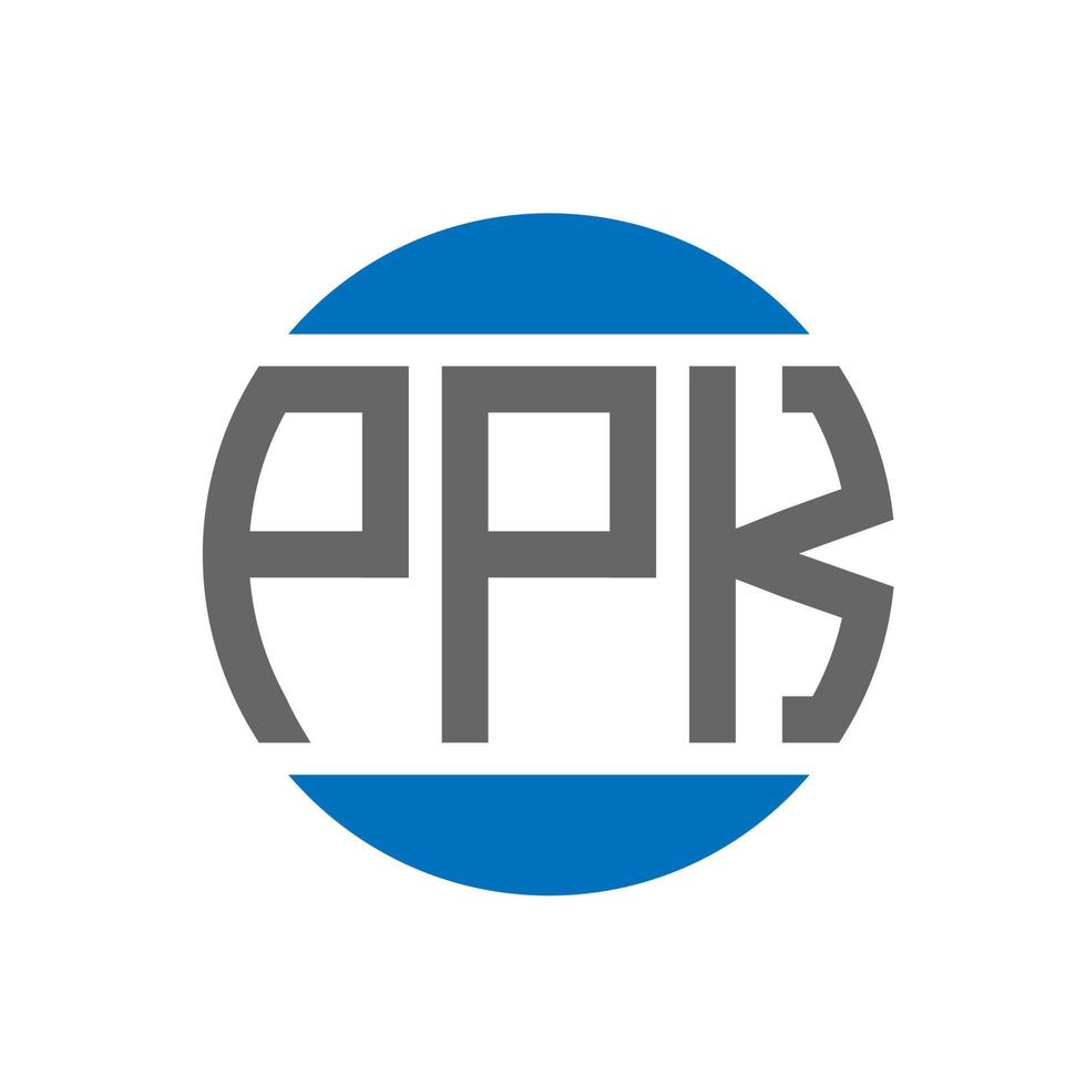 design de logotipo de carta ppk em fundo branco. iniciais criativas ppk conceito de logotipo de círculo. design de letras ppk. vetor