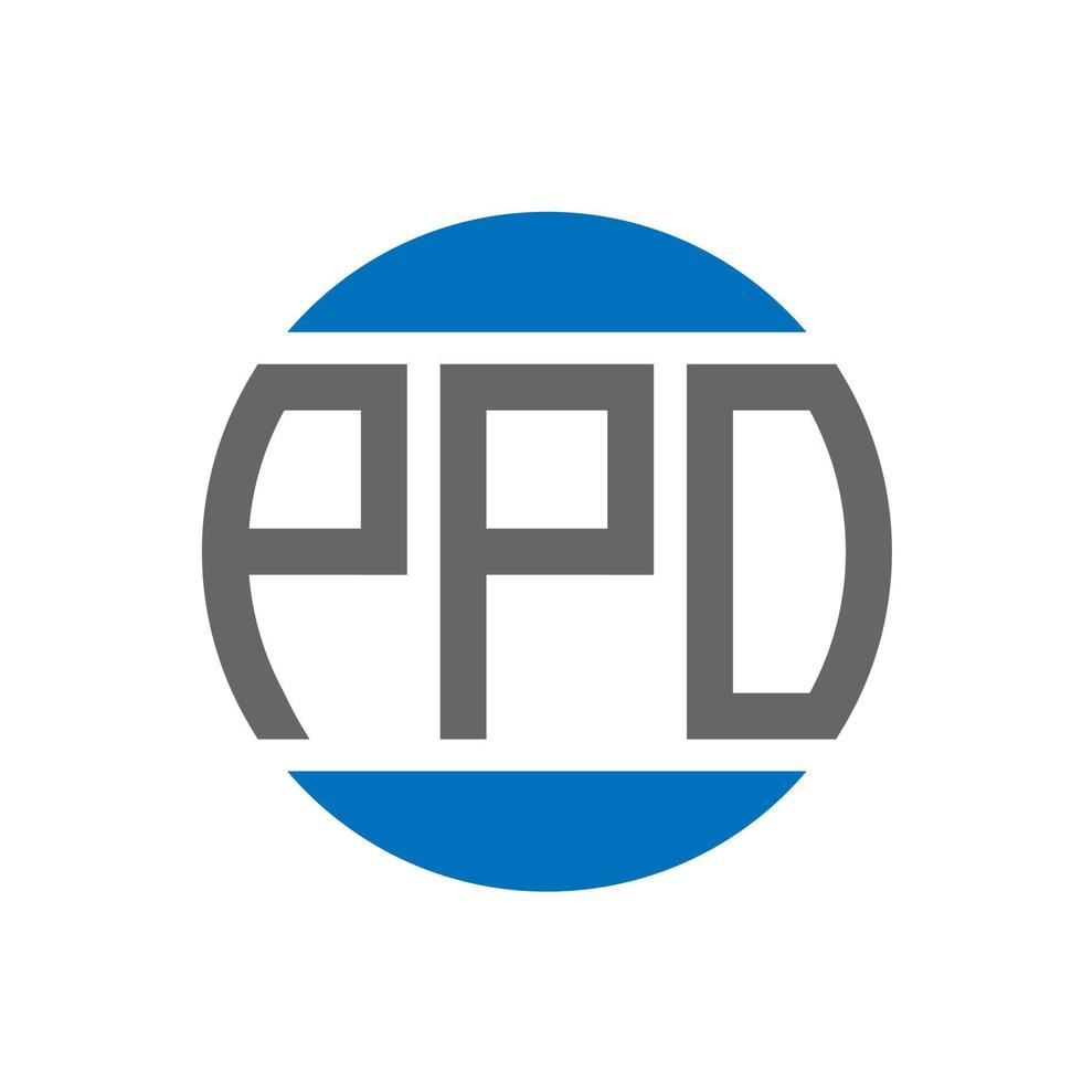 design de logotipo de carta ppo em fundo branco. conceito de logotipo de círculo de iniciais criativas ppo. design de letras ppo. vetor