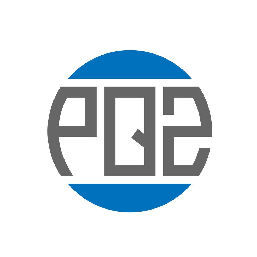 design do logotipo da letra pqz em fundo branco. pqz iniciais criativas circundam o conceito de logotipo. desenho de letras pqz. vetor