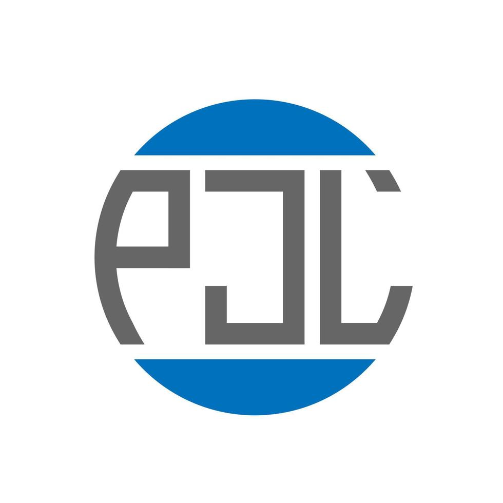 design de logotipo de carta pjl em fundo branco. conceito de logotipo de círculo de iniciais criativas pjl. design de letras pjl. vetor