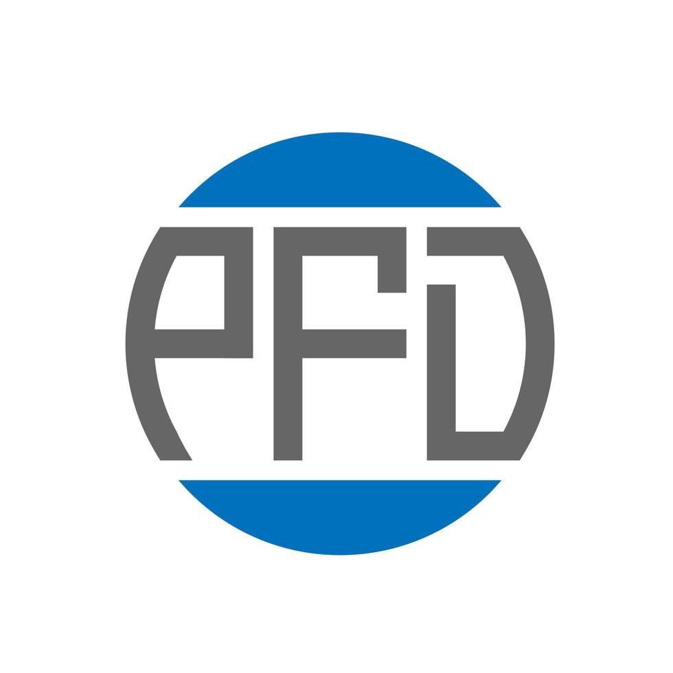 design de logotipo de carta pfd em fundo branco. conceito de logotipo de círculo de iniciais criativas pfd. design de letras pfd. vetor