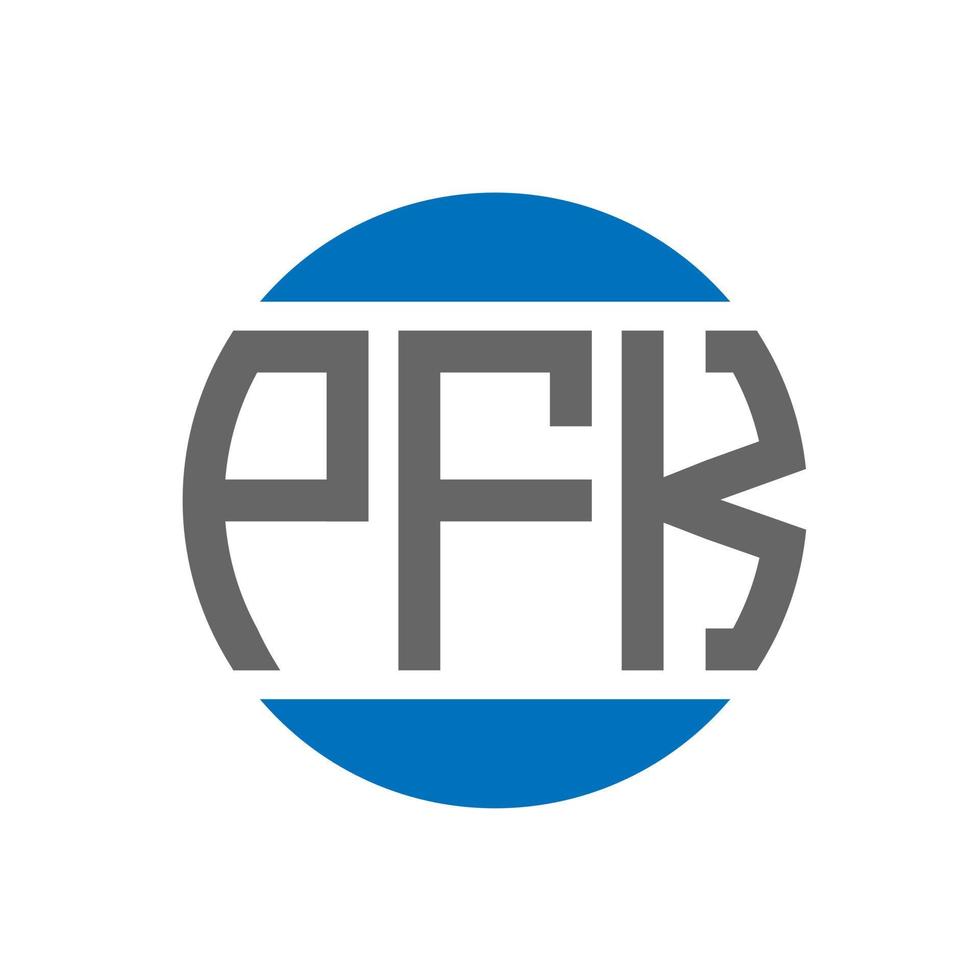 design de logotipo de carta pfk em fundo branco. conceito de logotipo de círculo de iniciais criativas pfk. design de letras pfk. vetor