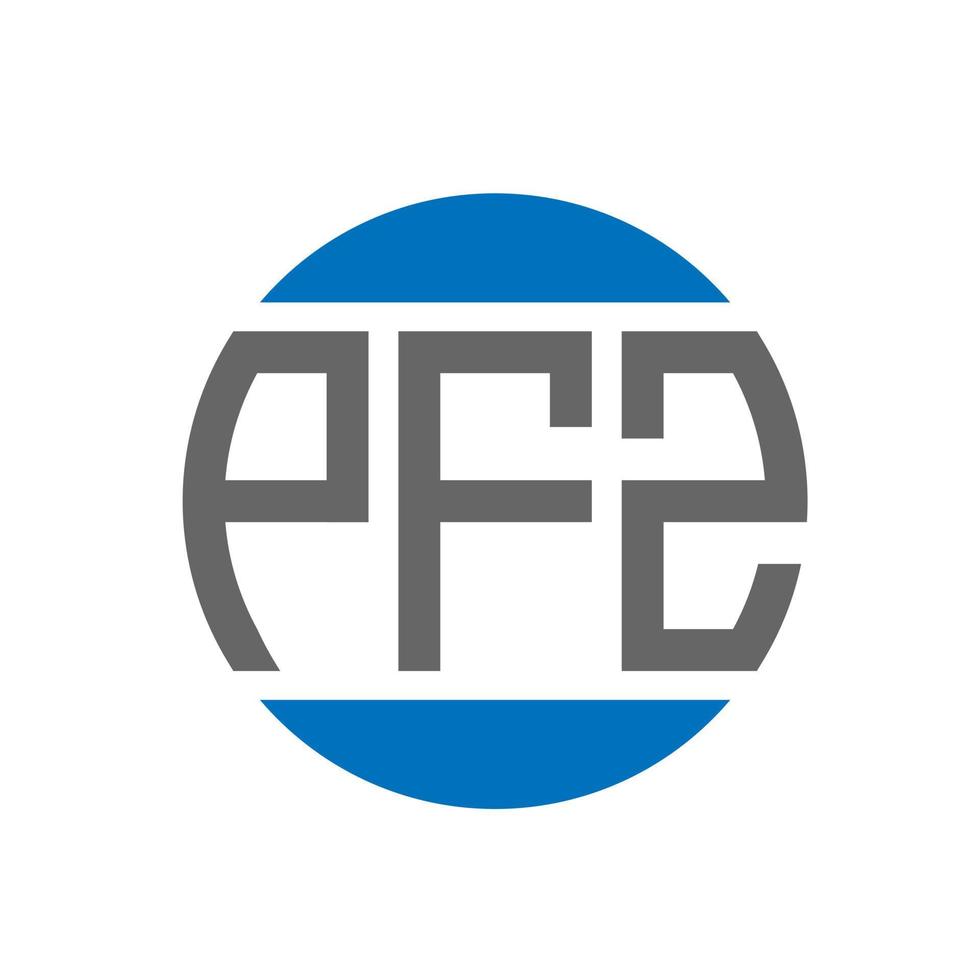 design de logotipo de carta pfz em fundo branco. conceito de logotipo de círculo de iniciais criativas pfz. design de letras pfz. vetor