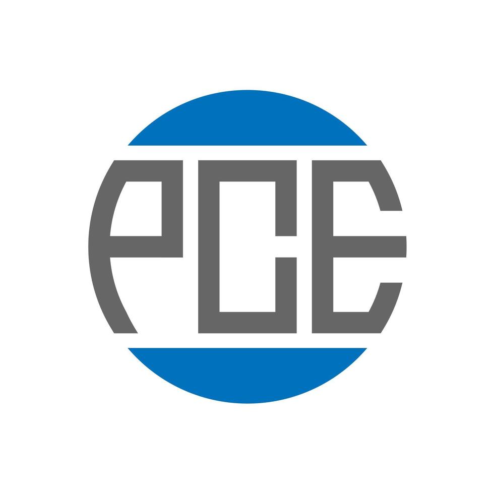 projeto do logotipo da carta pce em fundo branco. conceito de logotipo de círculo de iniciais criativas pce. design de letras pce. vetor