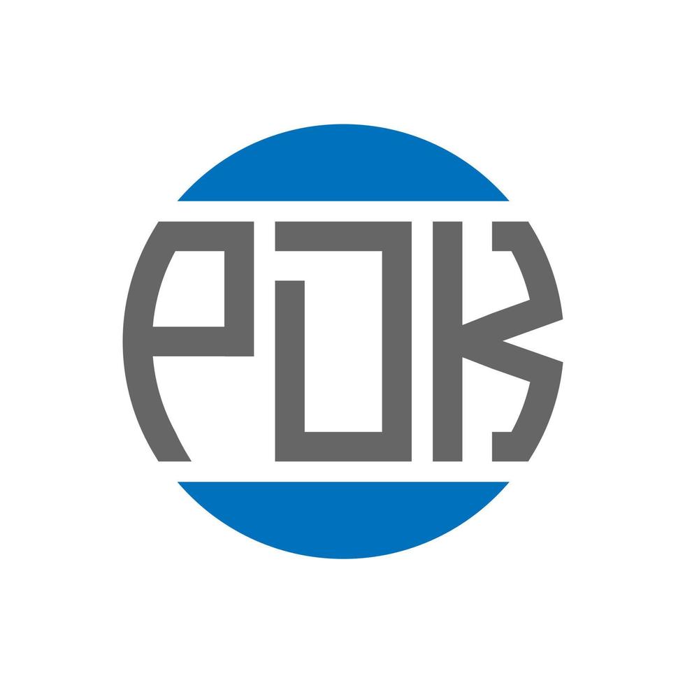 design de logotipo de carta pdk em fundo branco. conceito de logotipo de círculo de iniciais criativas pdk. design de letras pdk. vetor