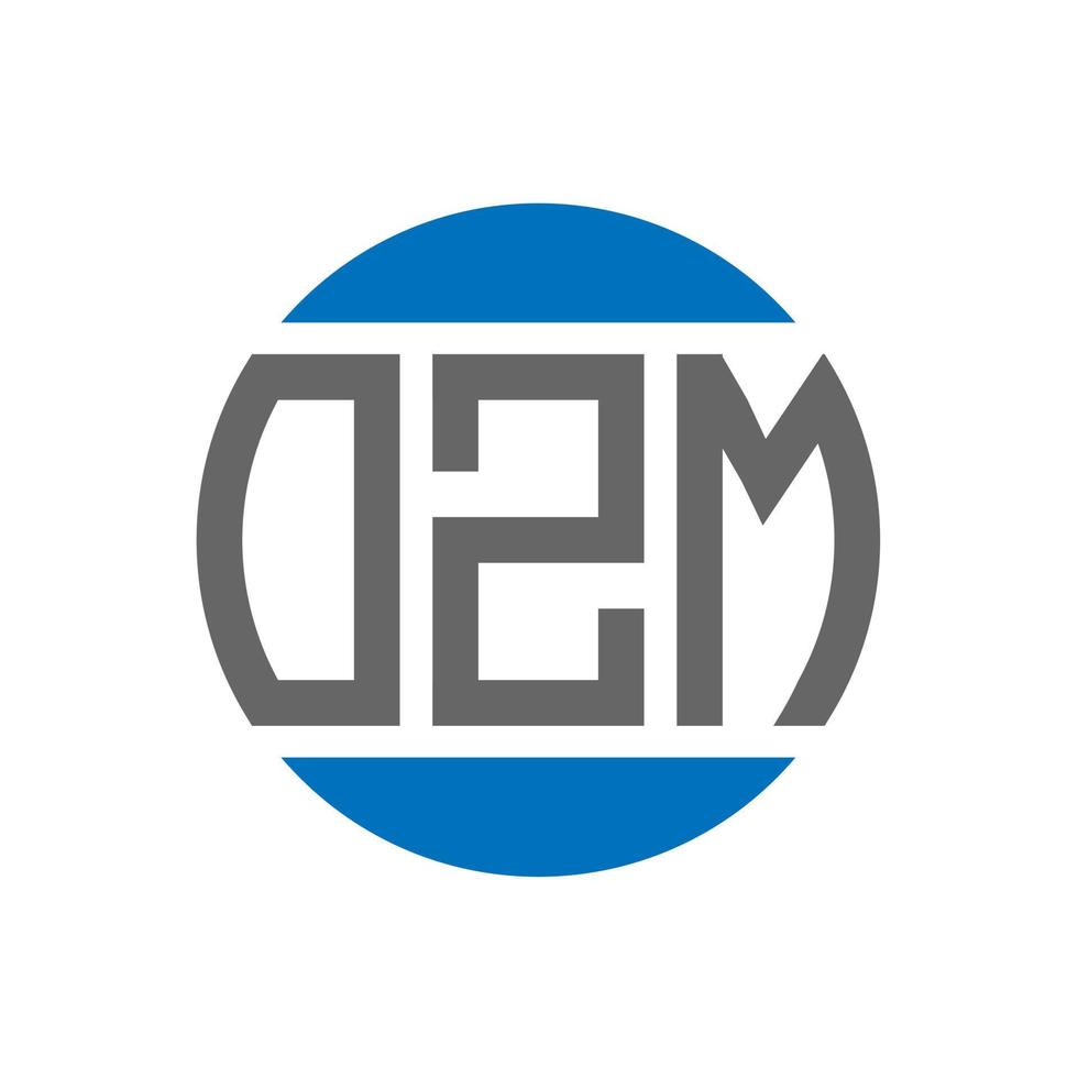 design de logotipo de carta ozm em fundo branco. conceito de logotipo de círculo de iniciais criativas ozm. design de letras ozm. vetor